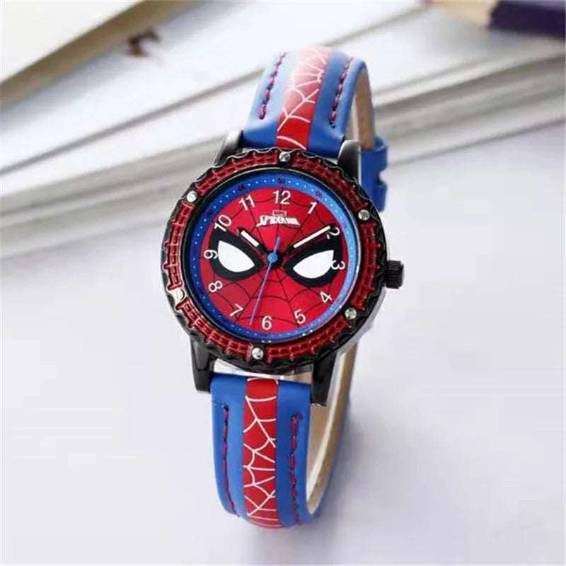 Montre Spiderman pour enfants — Aiguilles lumineuses, bracelet sport