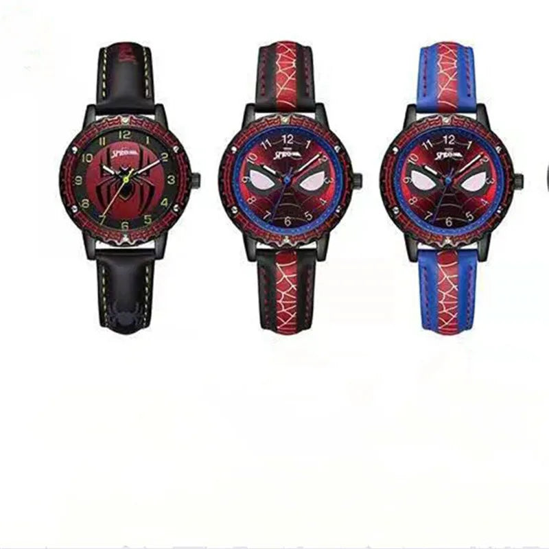 Montre Spiderman pour enfants — Aiguilles lumineuses, bracelet sport