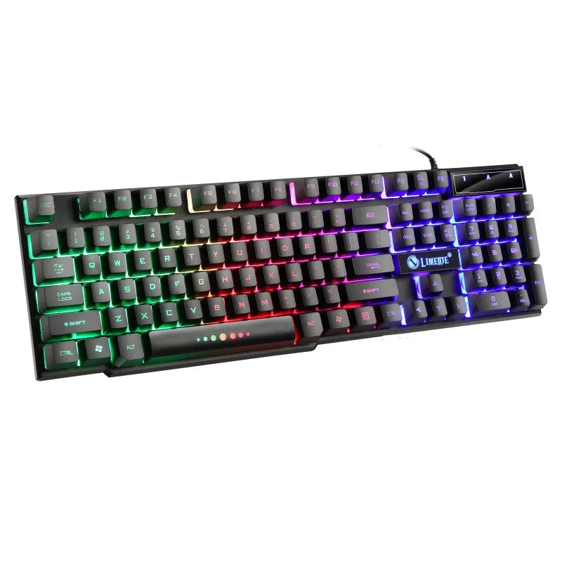 Combo Clavier et Souris Gaming USB — Rétroéclairage RGB Arc-en-Ciel, Bureau & Gaming