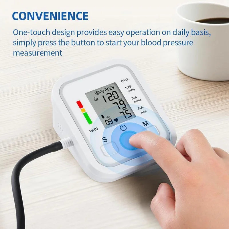 Tensiomètre Numérique Automatique — Moniteur de Pression Artérielle & Fréquence Cardiaque