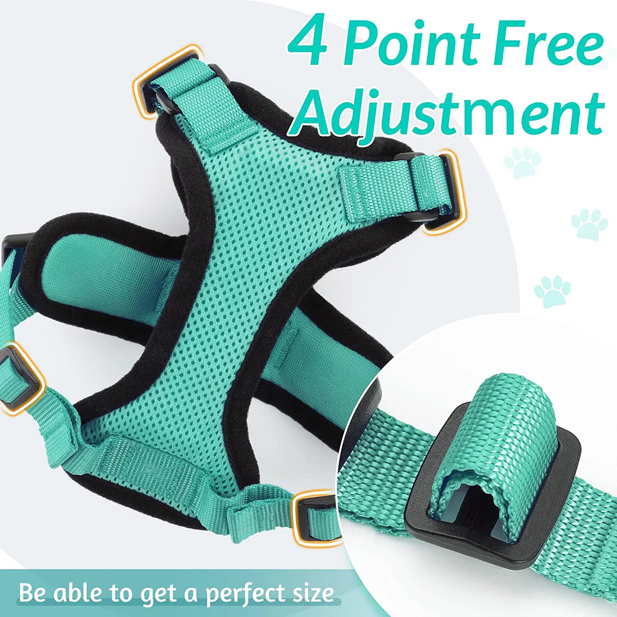 Harnais et Laisse pour Chat — Ajustable, Sécuritaire, Confortable pour les Promenades