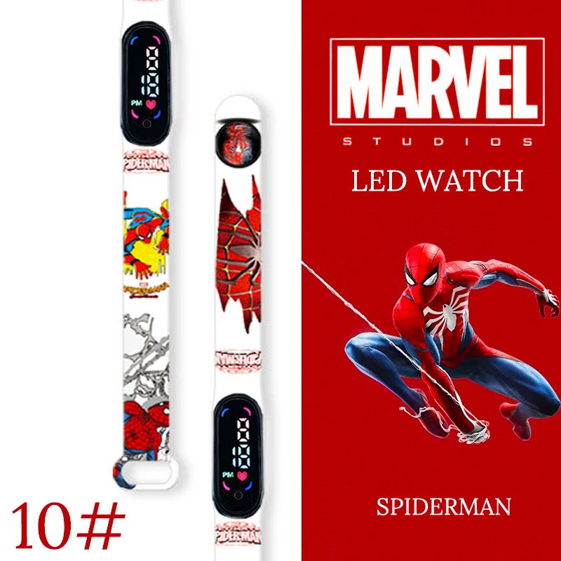Montre numérique étanche MINISO Spiderman pour enfants et garçons – Bracelet sport, affichage LED