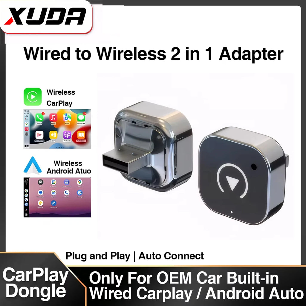 Adaptateur CarPlay & Android Auto Sans Fil XUDA 2-en-1 — Plug & Play
