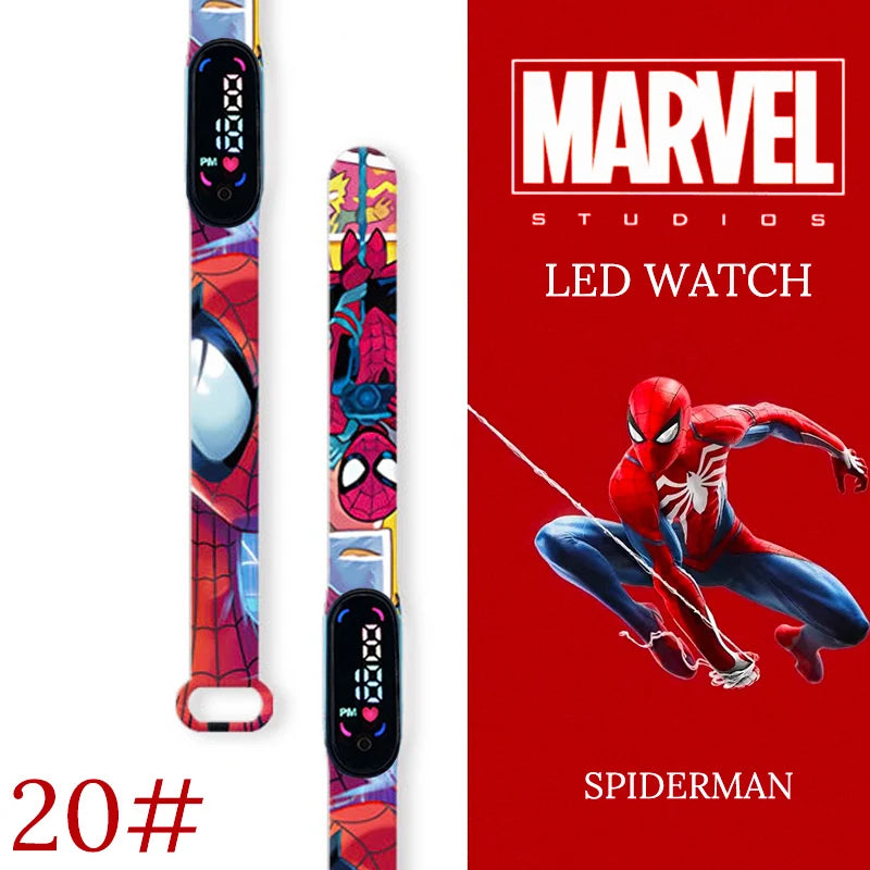 Montre numérique étanche MINISO Spiderman pour enfants et garçons – Bracelet sport, affichage LED