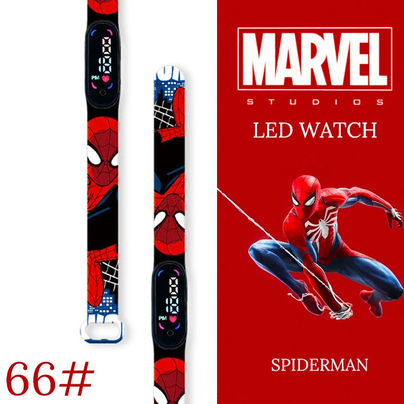 Montre numérique étanche MINISO Spiderman pour enfants et garçons – Bracelet sport, affichage LED