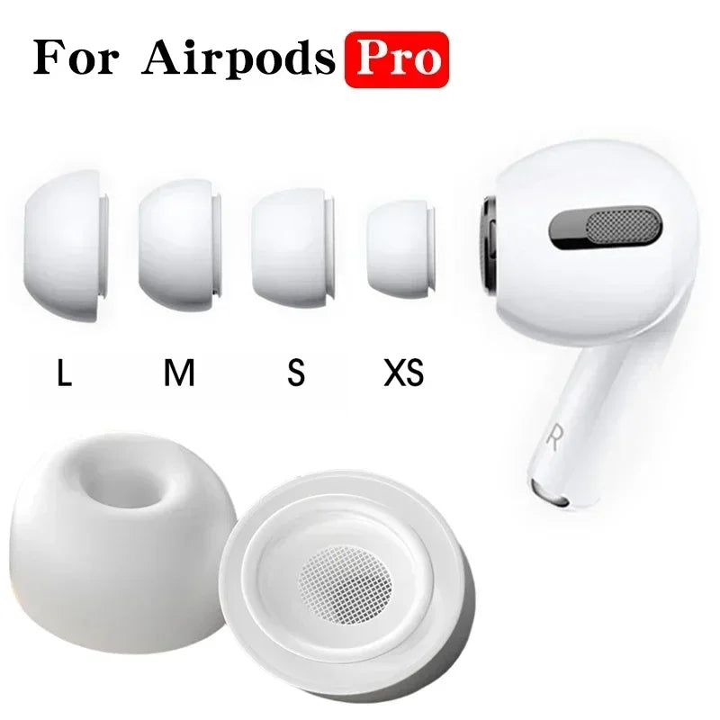 Embouts en Silicone pour AirPods Pro 1re et 2e Génération — XS/S/M/L, Blanc et Noir