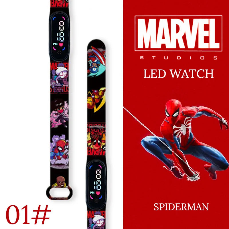 Montre numérique étanche MINISO Spiderman pour enfants et garçons – Bracelet sport, affichage LED