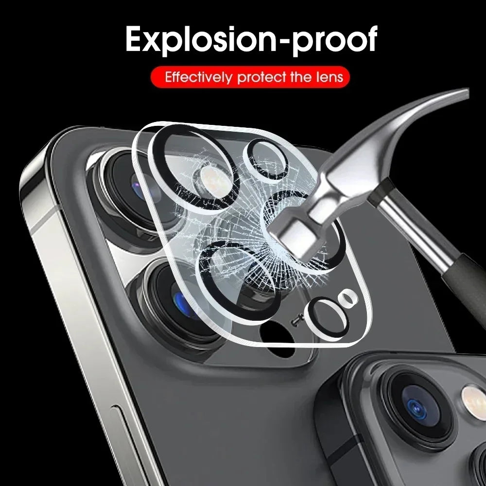 Protecteur d’objectif en verre trempé pour iPhone — Lot de 1 à 5