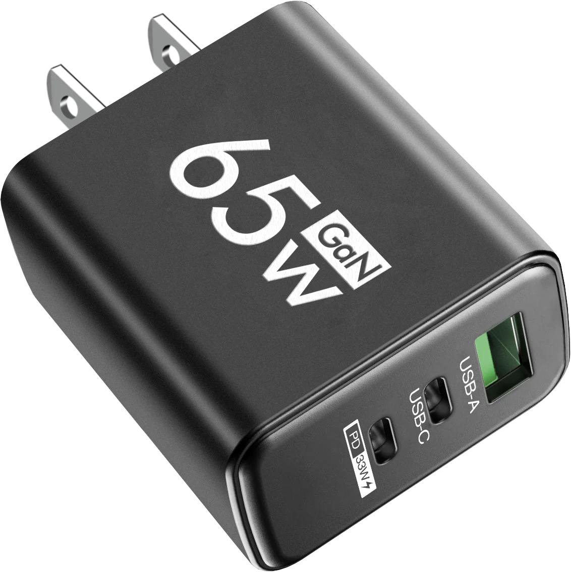 Chargeur GaN 65W USB-C — 3 ports, charge rapide, compatible iPhone & Samsung