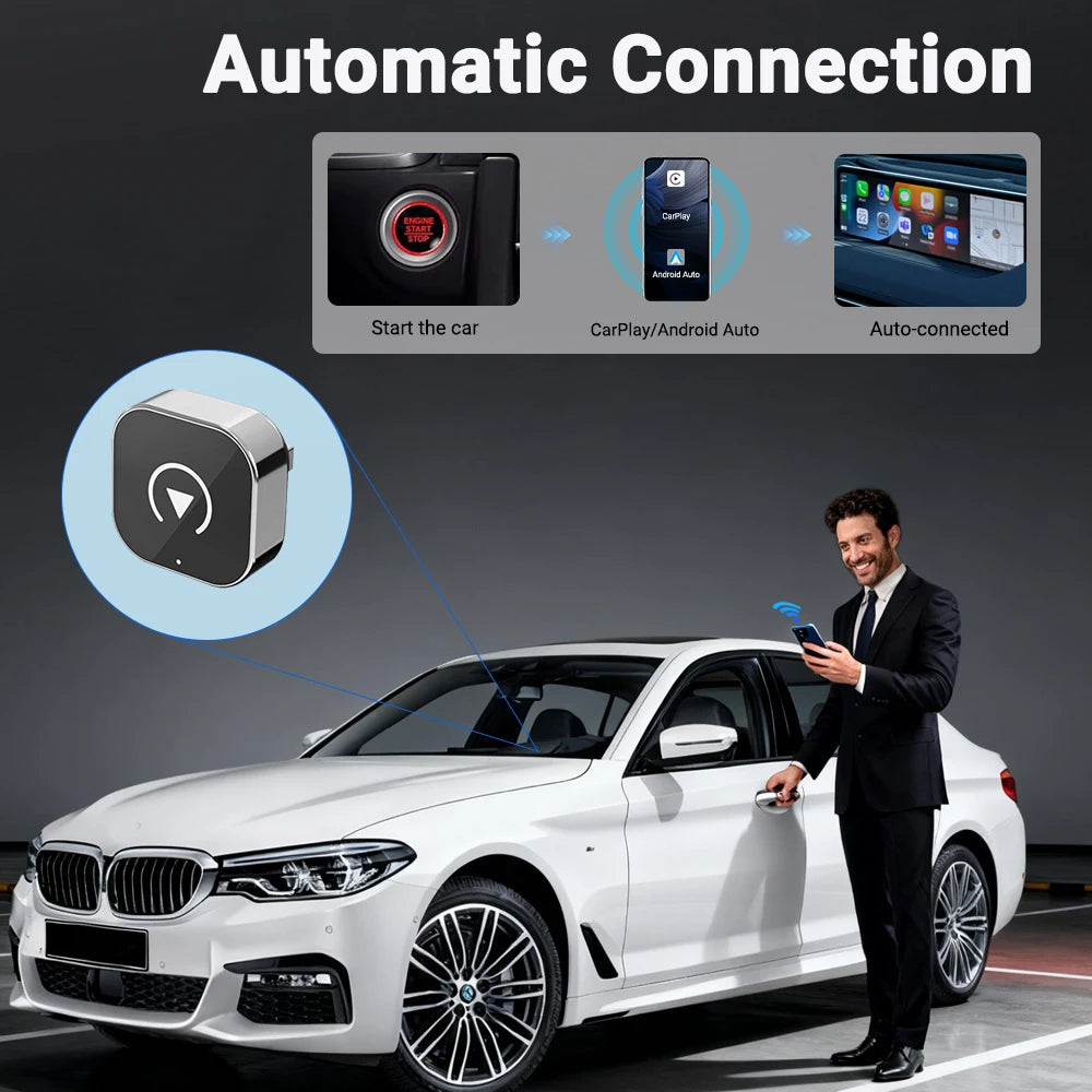 Adaptateur CarPlay & Android Auto Sans Fil XUDA 2-en-1 — Plug & Play