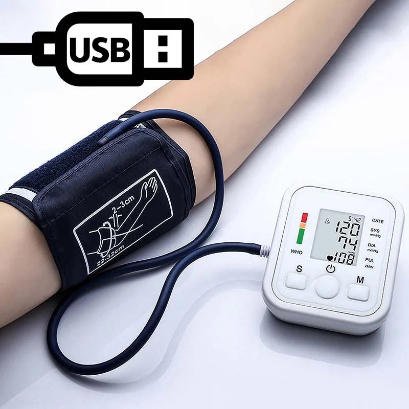 Tensiomètre Numérique Automatique — Moniteur de Pression Artérielle & Fréquence Cardiaque