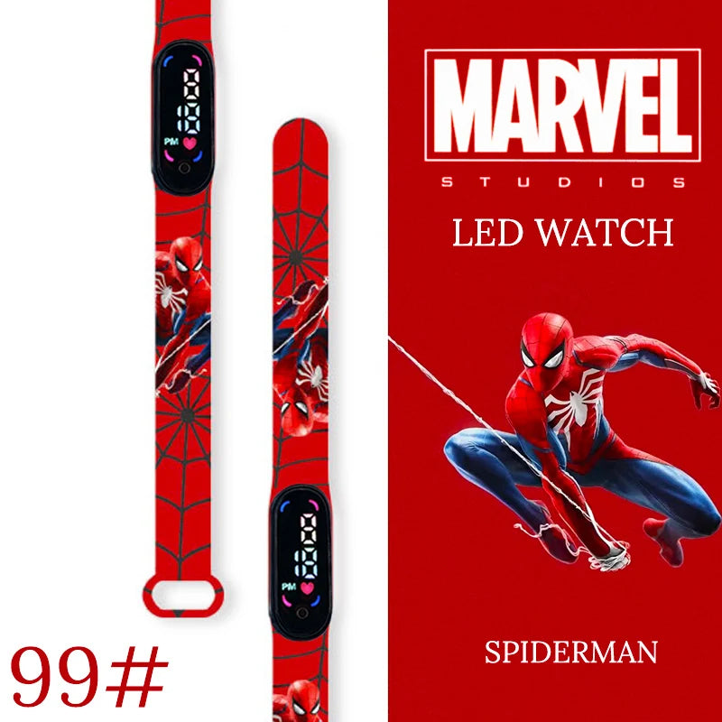 Montre numérique étanche MINISO Spiderman pour enfants et garçons – Bracelet sport, affichage LED