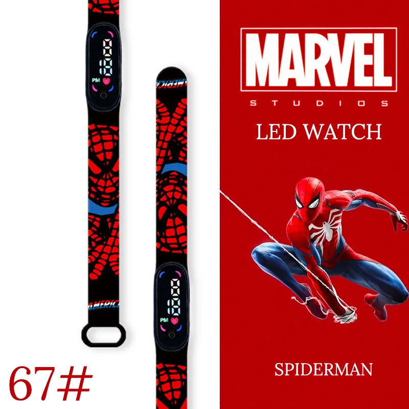 Montre numérique étanche MINISO Spiderman pour enfants et garçons – Bracelet sport, affichage LED