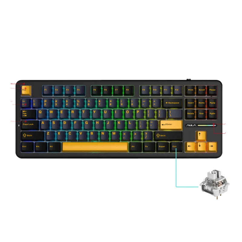Clavier Mécanique Sans Fil Aula F87 PRO — Triple Mode 2.4G/USB/Bluetooth, RGB, Hotswap