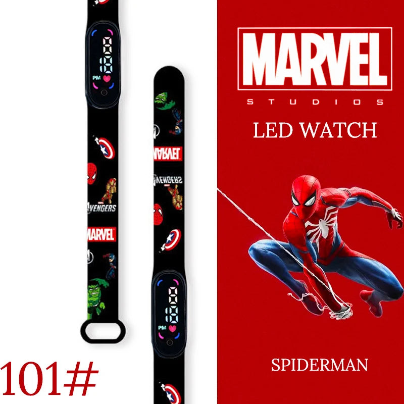 Montre numérique étanche MINISO Spiderman pour enfants et garçons – Bracelet sport, affichage LED