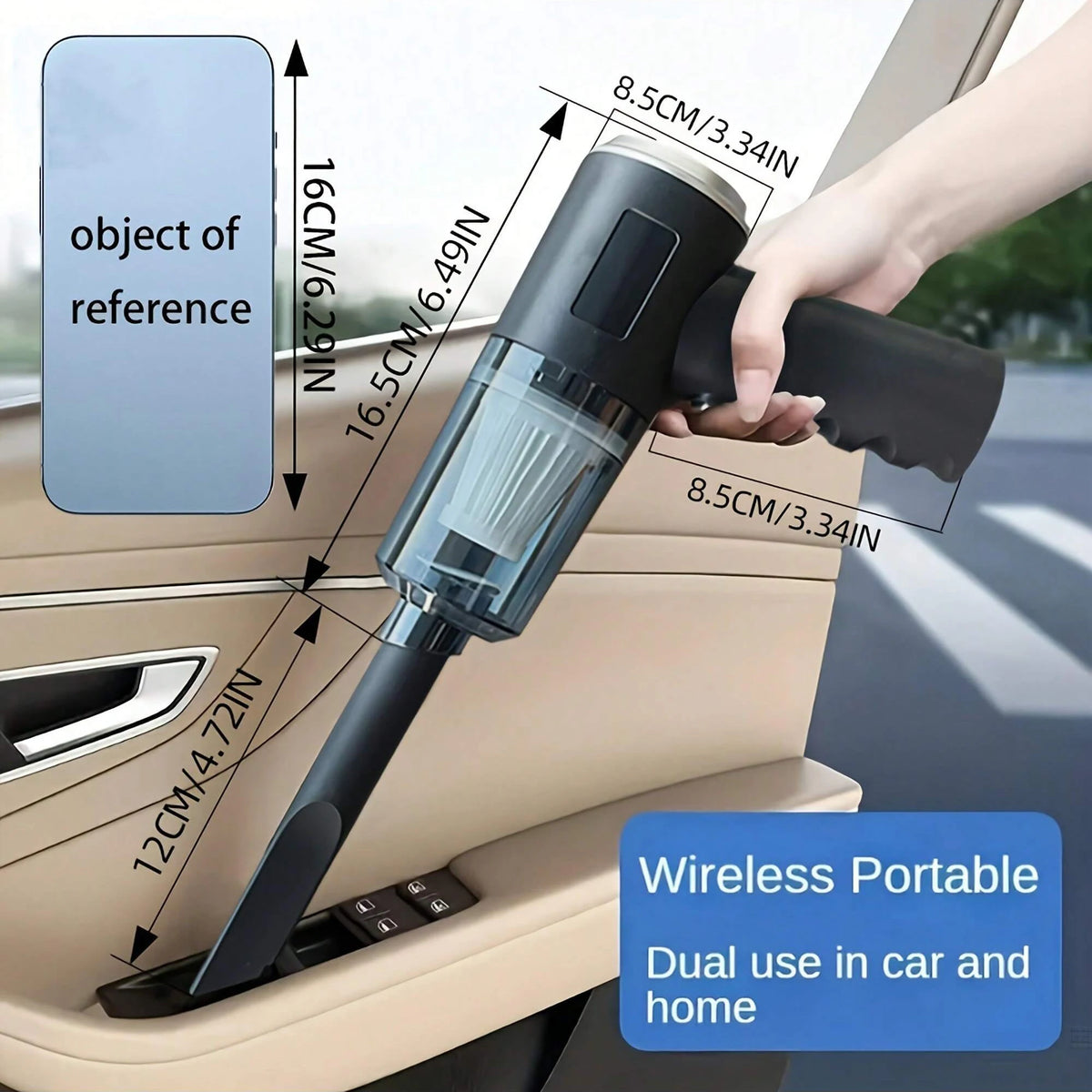 Aspirateur Portable 3-en-1 — Voiture & Maison, Charge USB, Aspiration & Soufflage