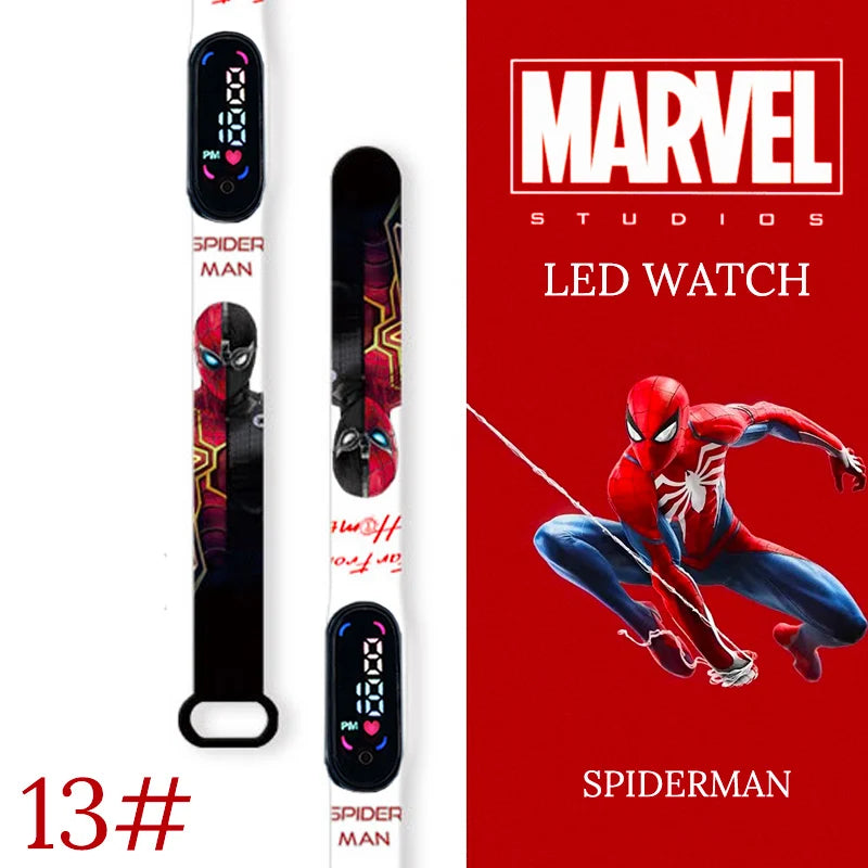 Montre numérique étanche MINISO Spiderman pour enfants et garçons – Bracelet sport, affichage LED