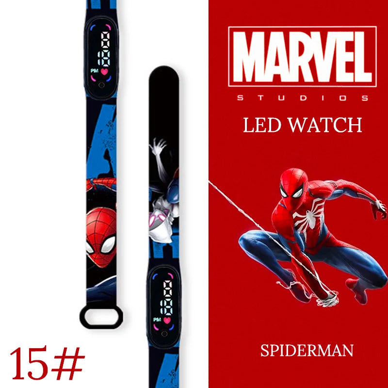 Montre numérique étanche MINISO Spiderman pour enfants et garçons – Bracelet sport, affichage LED