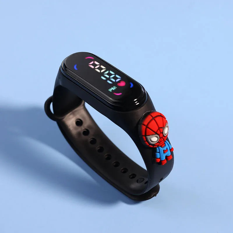 Montre numérique étanche MINISO Spiderman pour enfants et garçons – Bracelet sport, affichage LED