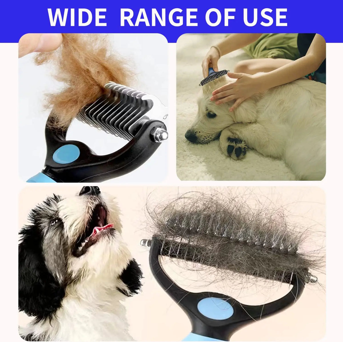 Brosse de toilettage professionnelle pour chien et chat — Anti-poils et dêmêlamélage