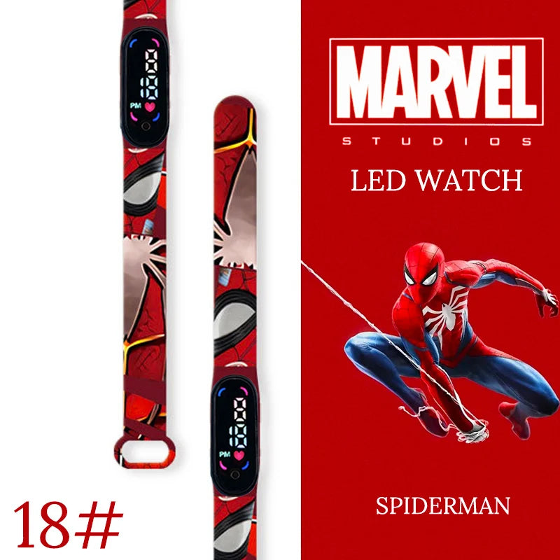 Montre numérique étanche MINISO Spiderman pour enfants et garçons – Bracelet sport, affichage LED