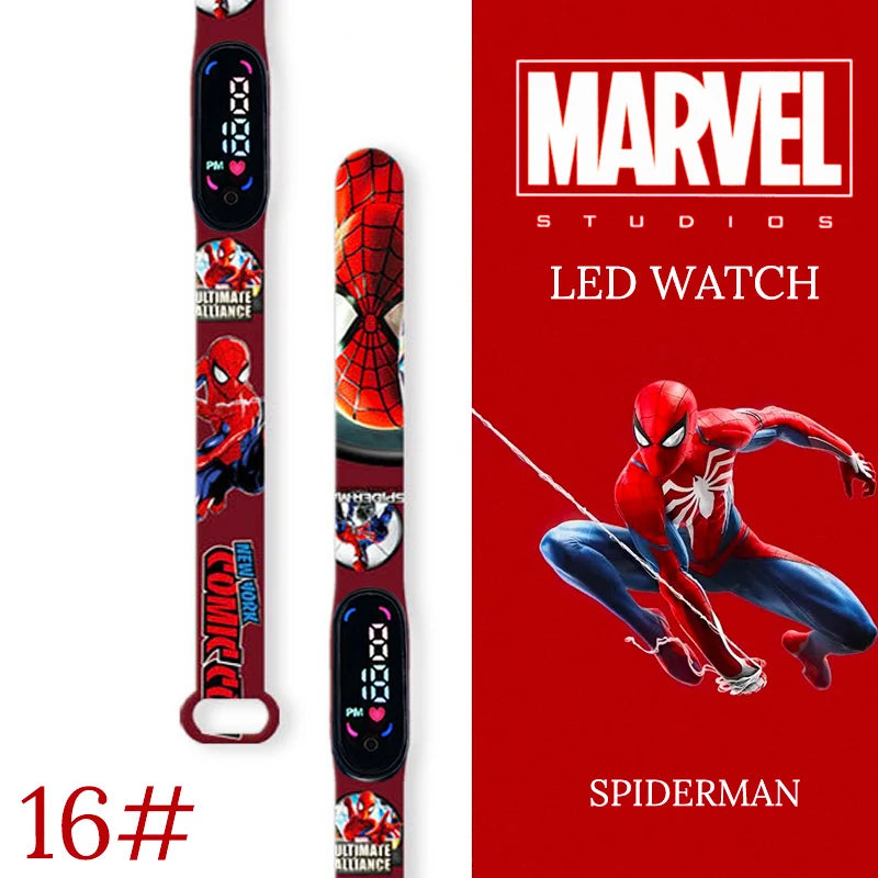 Montre numérique étanche MINISO Spiderman pour enfants et garçons – Bracelet sport, affichage LED