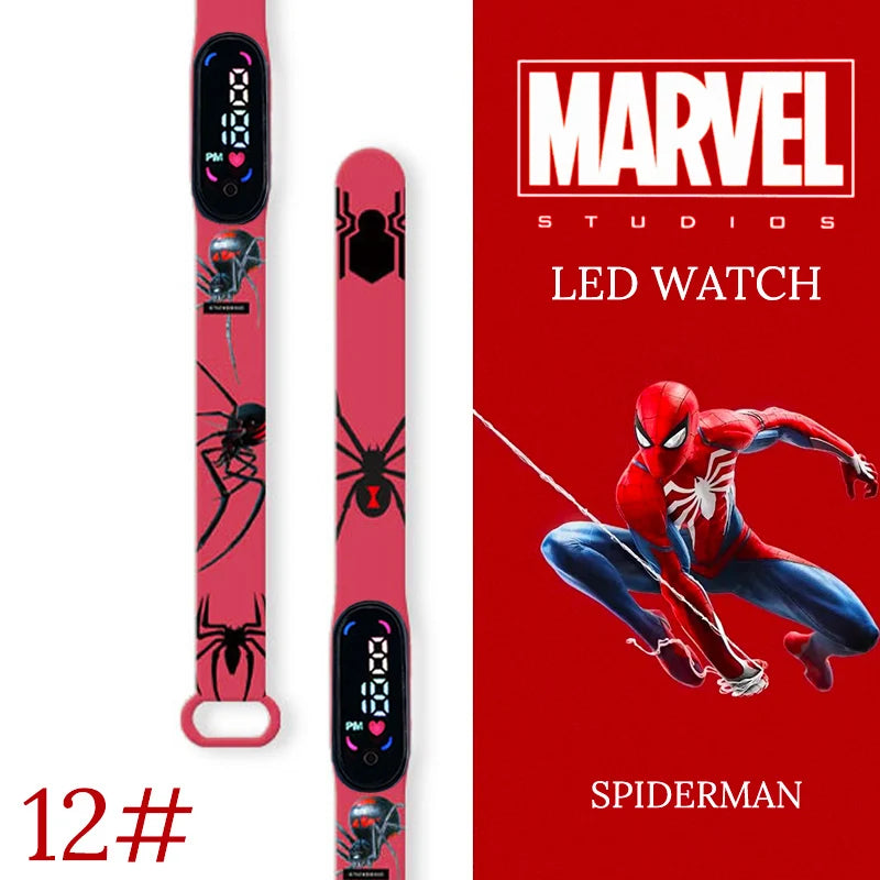 Montre numérique étanche MINISO Spiderman pour enfants et garçons – Bracelet sport, affichage LED