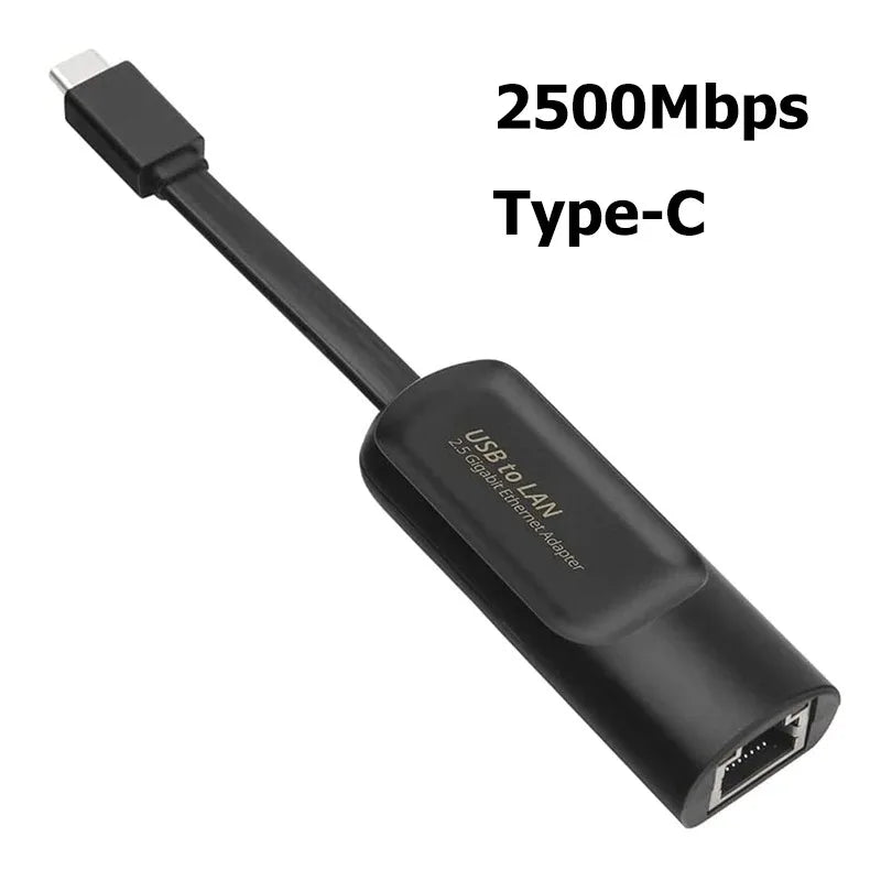 Adaptateur Ethernet 2.5G USB-C / USB 3.0 vers RJ45 — 2500 Mbps, Compatible MacBook & iPad