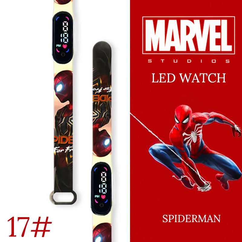 Montre numérique étanche MINISO Spiderman pour enfants et garçons – Bracelet sport, affichage LED