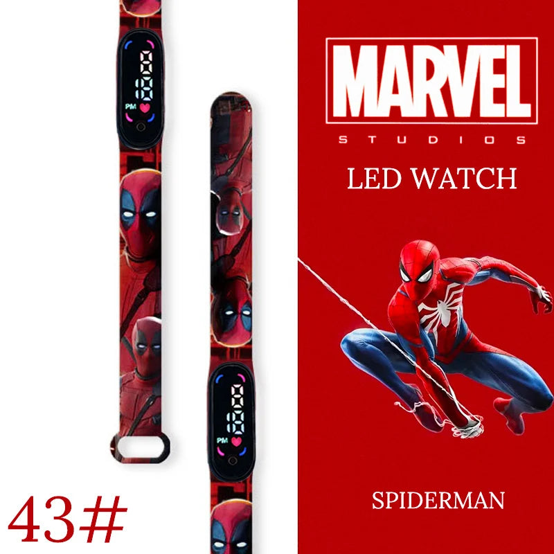 Montre numérique étanche MINISO Spiderman pour enfants et garçons – Bracelet sport, affichage LED
