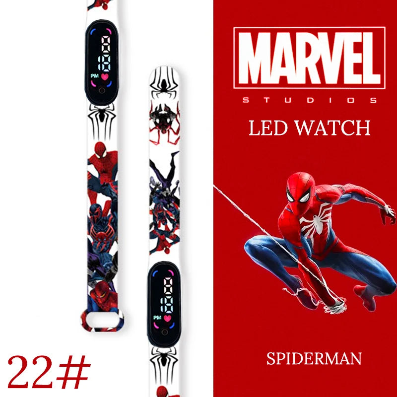 Montre numérique étanche MINISO Spiderman pour enfants et garçons – Bracelet sport, affichage LED