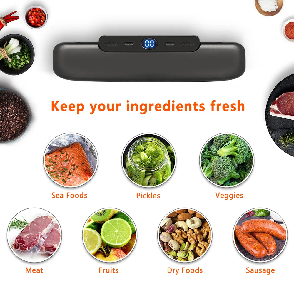 Machine à Mise Sous Vide Alimentaire saengQ — 10 Sacs Inclus, Conservation Longue Durée