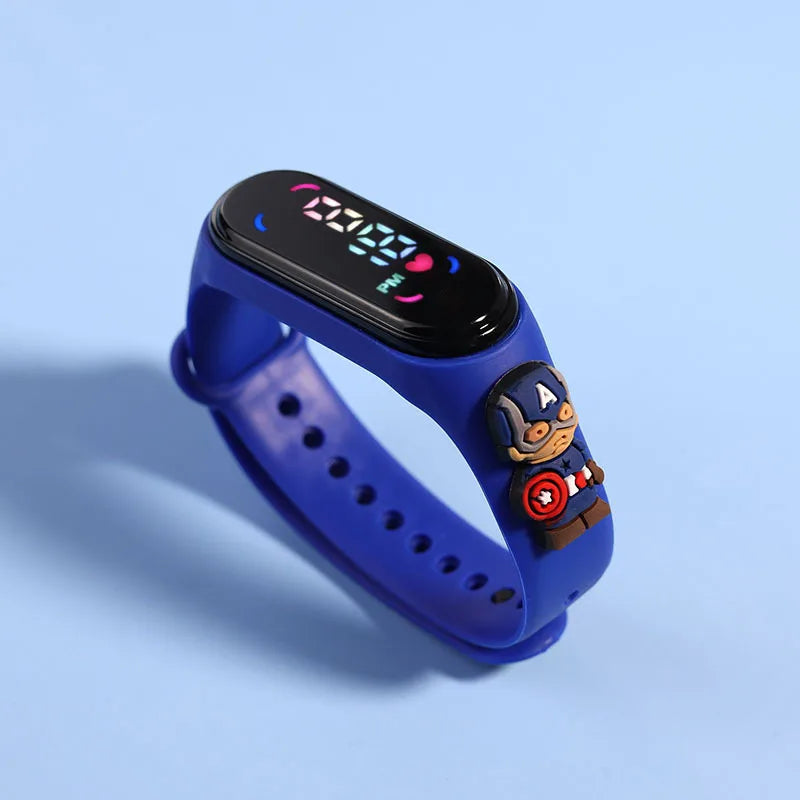 Montre numérique étanche MINISO Spiderman pour enfants et garçons – Bracelet sport, affichage LED