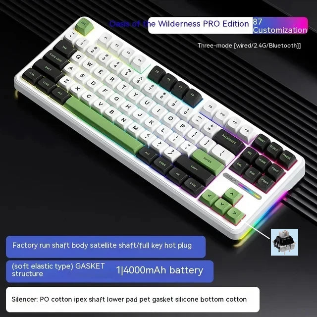 Clavier Mécanique Sans Fil Aula F87 PRO — Triple Mode 2.4G/USB/Bluetooth, RGB, Hotswap