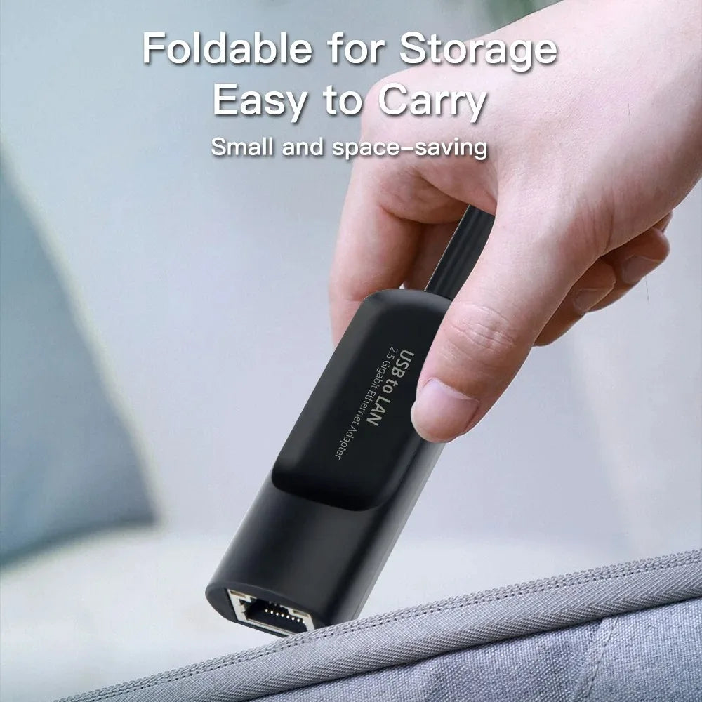 Adaptateur Ethernet 2.5G USB-C / USB 3.0 vers RJ45 — 2500 Mbps, Compatible MacBook & iPad