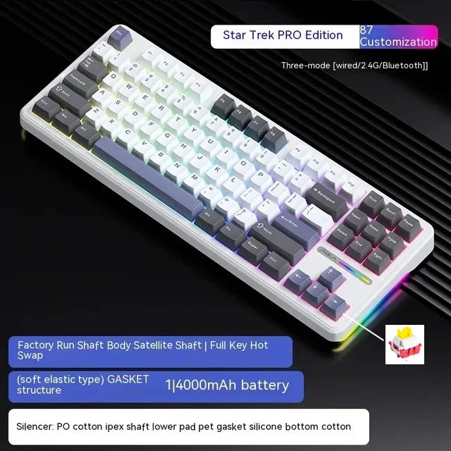 Clavier Mécanique Sans Fil Aula F87 PRO — Triple Mode 2.4G/USB/Bluetooth, RGB, Hotswap