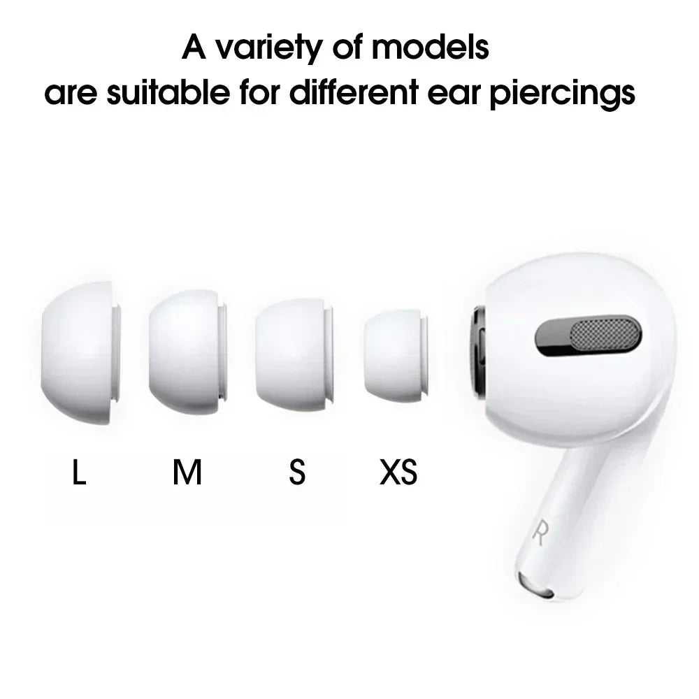 Embouts en Silicone pour AirPods Pro 1re et 2e Génération — XS/S/M/L, Blanc et Noir
