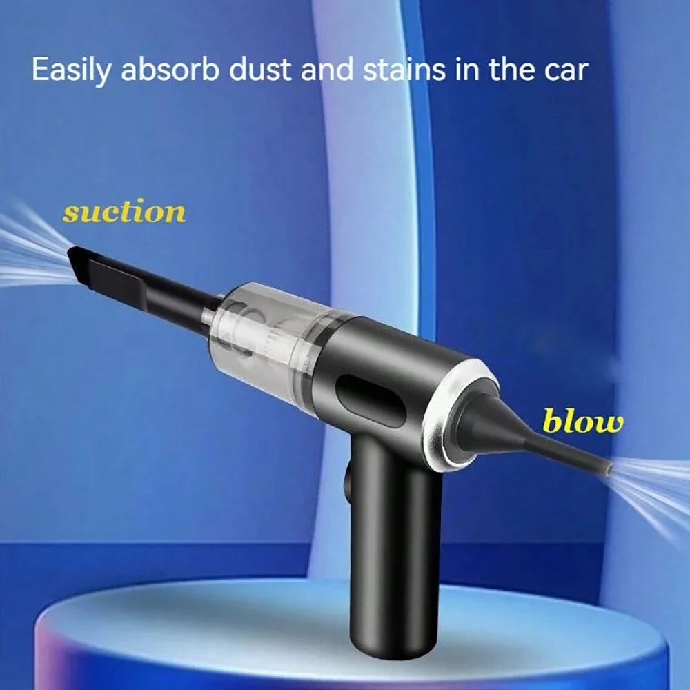 Aspirateur Portable 3-en-1 — Voiture & Maison, Charge USB, Aspiration & Soufflage