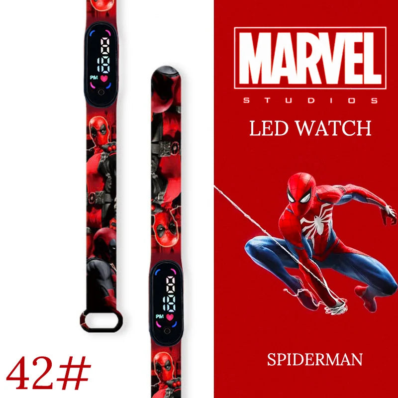 Montre numérique étanche MINISO Spiderman pour enfants et garçons – Bracelet sport, affichage LED