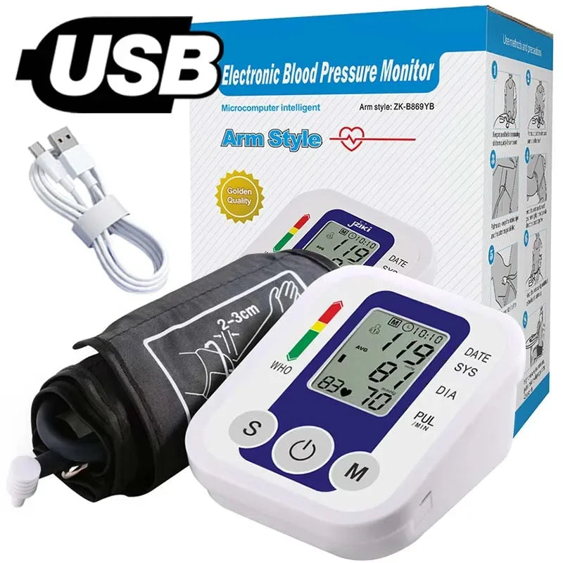 Tensiomètre Numérique Automatique — Moniteur de Pression Artérielle & Fréquence Cardiaque
