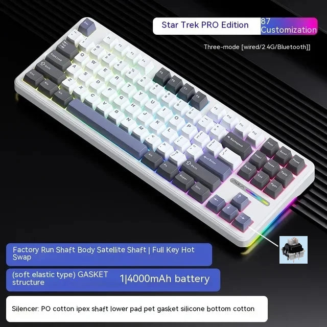Clavier Mécanique Sans Fil Aula F87 PRO — Triple Mode 2.4G/USB/Bluetooth, RGB, Hotswap