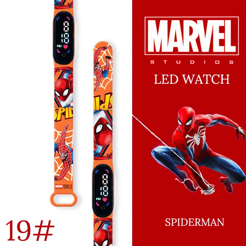 Montre numérique étanche MINISO Spiderman pour enfants et garçons – Bracelet sport, affichage LED