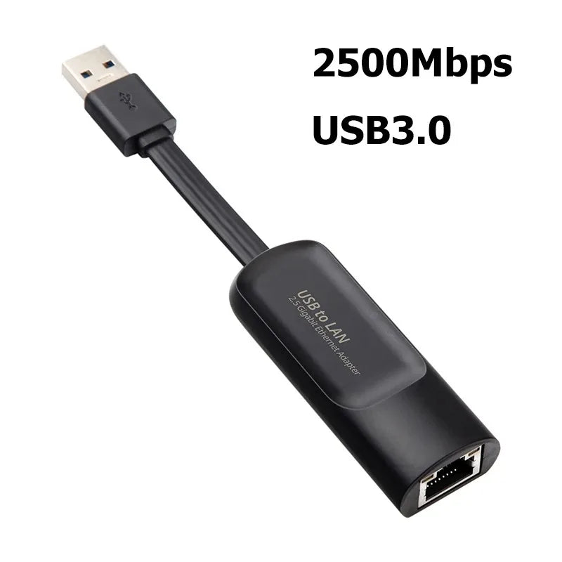 Adaptateur Ethernet 2.5G USB-C / USB 3.0 vers RJ45 — 2500 Mbps, Compatible MacBook & iPad
