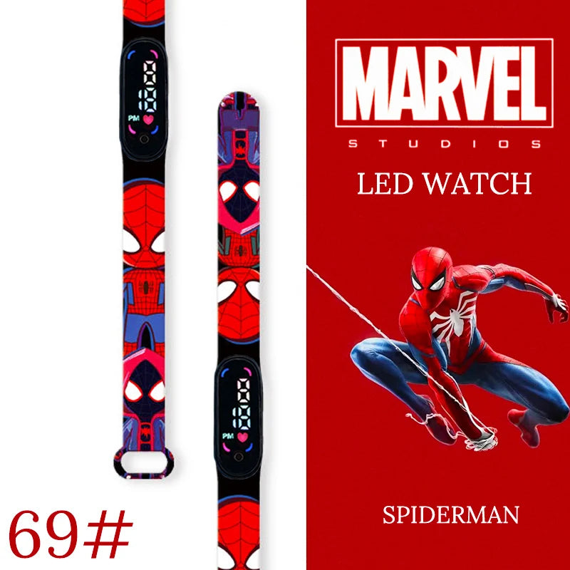 Montre numérique étanche MINISO Spiderman pour enfants et garçons – Bracelet sport, affichage LED