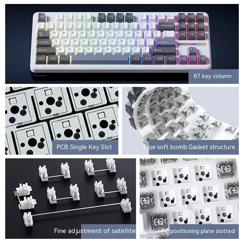 Clavier Mécanique Sans Fil Aula F87 PRO — Triple Mode 2.4G/USB/Bluetooth, RGB, Hotswap