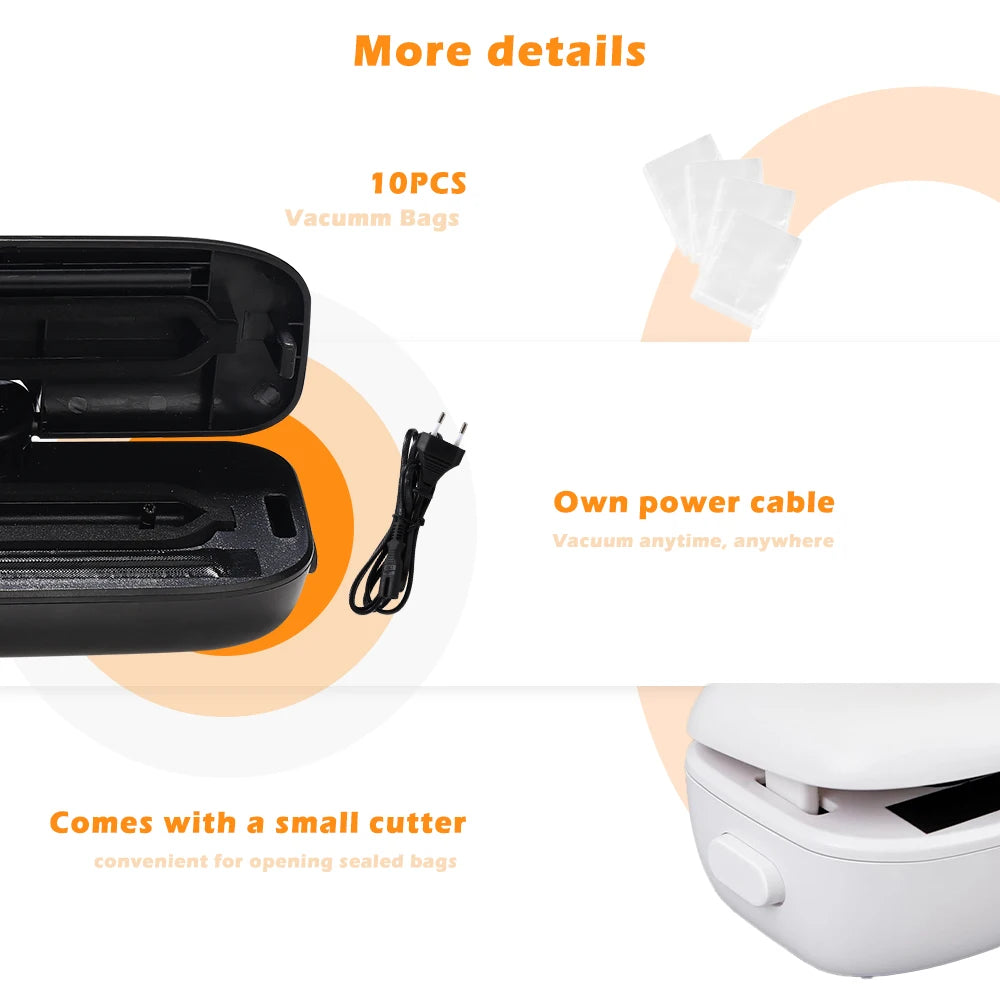 Machine à Mise Sous Vide Alimentaire saengQ — 10 Sacs Inclus, Conservation Longue Durée