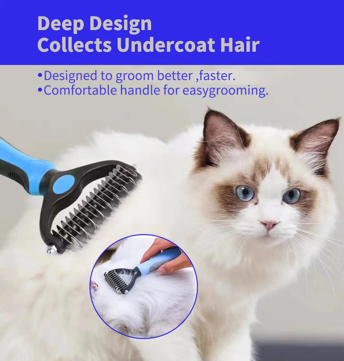 Brosse de toilettage professionnelle pour chien et chat — Anti-poils et dêmêlamélage