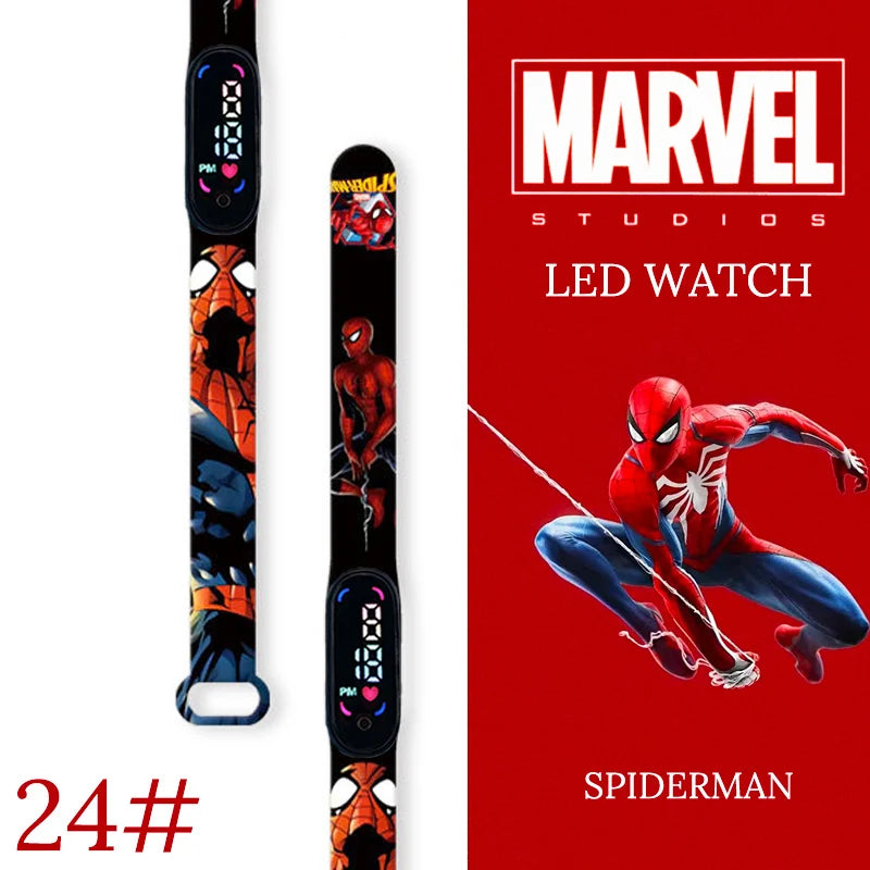 Montre numérique étanche MINISO Spiderman pour enfants et garçons – Bracelet sport, affichage LED