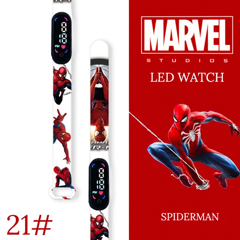 Montre numérique étanche MINISO Spiderman pour enfants et garçons – Bracelet sport, affichage LED