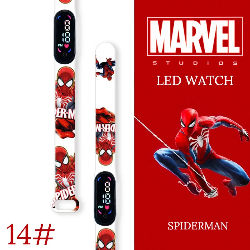 Montre numérique étanche MINISO Spiderman pour enfants et garçons – Bracelet sport, affichage LED